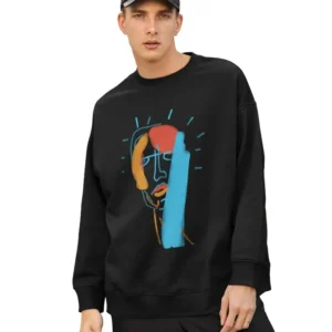 emroneel abstract face men sweatshirt black 3 color front 1.webp