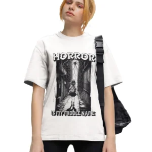 emroneel classic horror womens oversized tshirt black 01.webp